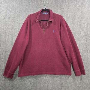Polo Ralph‎ Lauren 1/4 Zip Men's Burgundy Pullover Sweater size XL